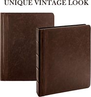 Penata Binder 3 cincin antik profesional, cincin bulat 1 inci ukuran lembaran 8.5 inci X 11 inci 2 saku dalam 1.6 "tulang belakang notebook