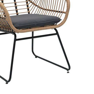 Silla de Café Minimalista de Mimbre Sintético Tejido con Patas de Hierro Resistentes, Silla de Comedor Moderna para Cafeterías, Restaurantes de Alta Calidad - Product Image 4