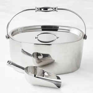 Cubo de hielo de metal de calidad superior con diseño martillado con mango, elegante, duradero y perfecto para fiestas y uso en el bar del hogar - Product Image 3