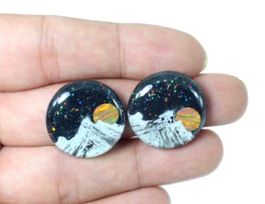 Match Pair Aurora Opal con madera Doublet Cabochon Gemstone Tallado Opal Making para joyería - Product Image 2