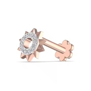 Minimalist 14KT Real Diamond <b>Nose</b> Pin 0.04CT Yellow <b>Gold</b> Simple Casual Daily Wear Fine Piercing Jewelry for Women Fashionable - Product Image 4