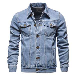 Veste en jean pour homme Vêtements décontractés Manteau boutonné d'automne Veste en jean oversize pour homme - Product Image 1