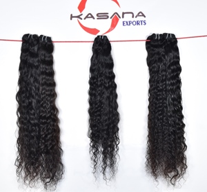 Extensions de cheveux humains à double trame machine à prix abordables Vente en gros Alignés sur cuticules tissage indien faisceau brut bouclé traitement aucun - Product Image 4