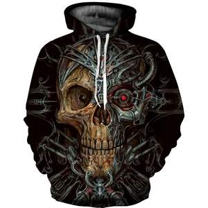 Venta al por mayor sudaderas con capucha personalizadas con impresión de sublimación de calavera con capucha para la temporada de primavera - Product Image 5