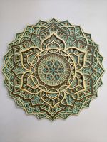 Arte Mural Moderno de Mandala en MDF para Decoración Contemporánea del Hogar que Combina el Diseño Tradicional Indio de Mandala con un Elegante Acabado en Madera