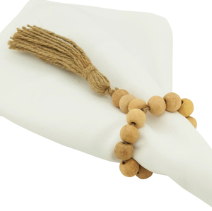 Servilletero de cuentas de madera Mesa de cena Artículo decorativo 4 piezas Diseño personalizado Servilletero de cuentas de madera - Product Image 1
