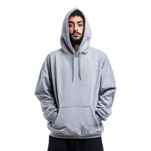 Sweat à capuche oversize pour homme d'hiver, 400GSM, polaire, coton, polyester, uni, teint, brodé, streetwear de haute qualité - Product Image 2