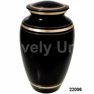 Urnes en métal de crémation en laiton noir de superbe qualité pour le sac de velours gratuit de cendres humaines - Product Image 1