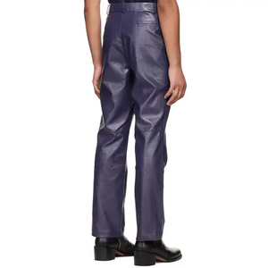 กางเกงลำลองหนังแท้ใช้ได้ทั้งชายและหญิง, กางเกงยืดเอวบางสวมใส่สบายใส่ได้ทุกวัน - Product Image 6