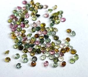 Tourmaline naturelle multicolore, taille ronde, 1,5 mm, facettée - Tourmaline multicolore en vrac - Product Image 3