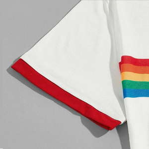 Fabricante personalizado último nuevo diseño Casual arco iris blanco algodón camisetas ropa de calle camisa Golf Polo moda camisetas Tops niños - Product Image 4