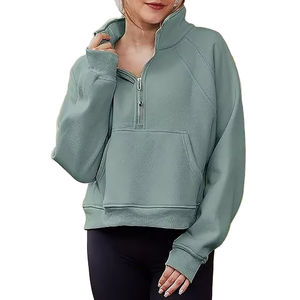 Nouveaux sweats à demi-zip style automne, vêtements avec poche, pulls à quart de zip pour femmes, sweats courts OEM 2025 - Product Image 4