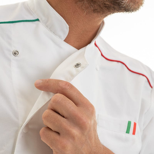 Manteau <span class=keywords><strong>de</strong></span> chef pour hommes <span class=keywords><strong>pas</strong></span> <span class=keywords><strong>cher</strong></span> personnalisé 100% coton nouveau blanc à manches courtes imperméable restaurant <span class=keywords><strong>cuisine</strong></span> travail porter - Product Image 4