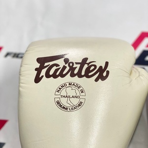 New Design Fairtex High Quality Cream White Muay Thai Boxing <b>Gloves</b> Personalized Logo Sparring Real Cowhide Leather <b>Gloves</b> - Product Image 5