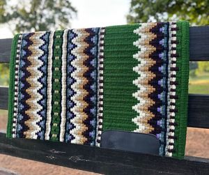 Manta de sillín de lana occidental con forro de polialgodón Almohadilla cómoda para montar a caballo para carreras y espectáculos de barril de sendero - Product Image 3