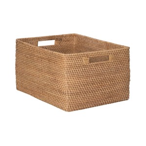 Rectangular rattan <b>basket</b> in boho style Handmade <b>Storage</b> <b>Basket</b> Wholesale eco-friendly Made in Viet Nam - Product Image 3