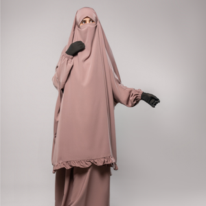 Robe islamique modeste longueur de plancher Jilbab à volants en gros avec un design élégant pour diverses occasions - Product Image 1