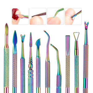 Professional <b>Nail</b> <b>Cuticle</b> <b>Pusher</b> Tweezer Rainbow Cutter Nipper Clipper Dead Skin Remover Stainless Steel Manicure <b>Nails</b> Art Tool - Product Image 2