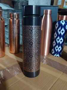 Strong Quality Leakproof Pure Copper <b>Bottle</b> with Heavy Lid and Smooth Surface for Home Use <b>Gym</b> Travel <b>Water</b> Storage from India - Product Image 2