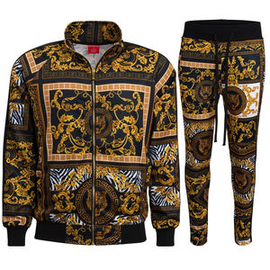 Vente en gros survêtement sublimé couleur unie polaire veste à fermeture éclair pull survêtement d'extérieur hommes ensembles survêtement hommes - Product Image 1