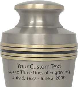 Urna de cremación para adultos de Metal Momentful Life-Urna de cremación de peltre Revere-Acentos modernos-Plata - Product Image 3