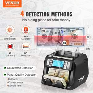 <b>Money</b> Counter <b>Machine</b> 900 Pcs <b>Counting</b> Speed UV MG IR Detection USD EUR Cash Bill Counter Business Grade - Product Image 3