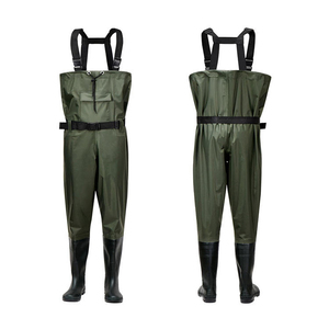 Cuissardes de pêche imperméables en PVC à grande poche poitrine Cuissardes de pêche cuissardes personnalisées avec bottes - Product Image 2