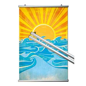 Par de barras de aluminio de 61 cm para sujetar pósteres en paredes y estantes de exhibición - Product Image 1