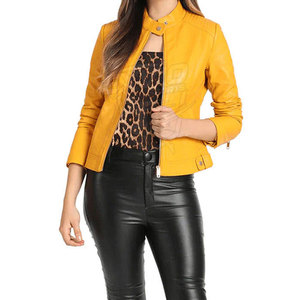 Women <b>Genuine</b> <b>Leather</b> <b>Jacket</b> Winter Use Casual Wear Fashionable Women Zipper <b>Leather</b> <b>Jacket</b> For Sale - Product Image 4