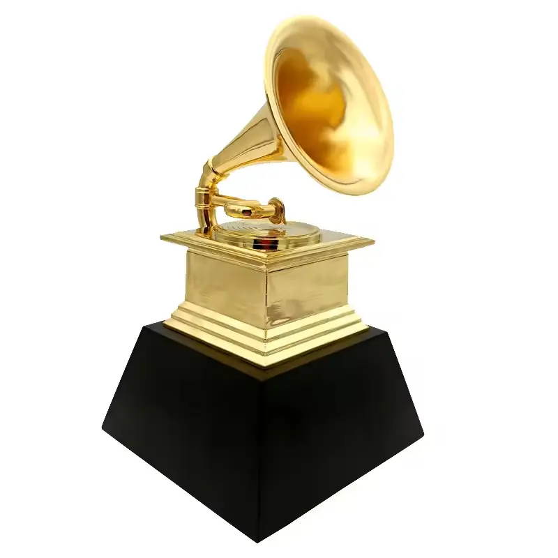 2025 Souvenir Metal Music Antique Gramophone Structured Trophy Cup Prize Standard Gold Award Grammy Award Trophy Medals & Awards