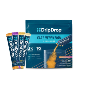 Sachets d'hydratation DripDrop - Assortiment tropical ananas, açaï, fruit de la passion, piña colada, 32 sachets - Product Image 1