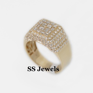 VVS Moissanite Diamond Baguette Prong Set Unisex Pinky Anillo de compromiso Chapado en rodio 925 Plata Iced Hip Hop Style SS Jewels - Product Image 4