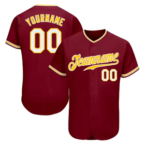 Maillots de baseball et de softball unisexes pour adultes en polyester, personnalisables par l'OEM, entièrement personnalisables, uniformes de sport, tailles plus grandes - Product Image 1