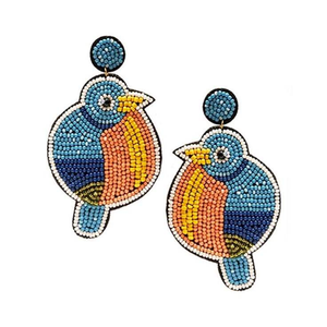 Stylish Jewelry Beaded Embroidery <b>Bird</b> Design Earring Crafted With Premium Cuteness And Handcraft Luxury Fancy Look From India - Product Image 2