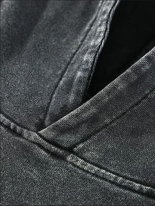 เสื้อฮู้ดโอเวอร์ไซส์ผ้าฝ้าย100% พรีเมี่ยมใส่ได้ทั้งชายและหญิงผ้าทอสีพื้นดีไซน์แบบลำลองใส่ได้ทุกวันโลโก้ด้านหน้าบริการ OEM โดยตรง - Product Image 4