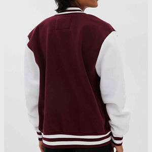 Vestes de baseball en chenille de laine personnalisées, broderie, lettres, femmes, 2025, vintage, couleur personnalisée, manches en cuir, veste universitaire - Product Image 3