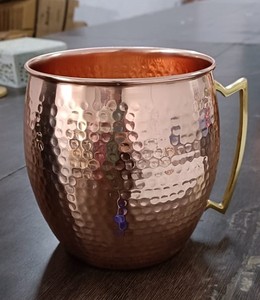 Taza de cobre con diseño martillado personalizado, vaso de cerveza de cobre, mula de Moscú de cobre y calidad 100% pura, superventas - Product Image 5