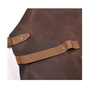 Babero de cuero de vaca genuino duradero hecho en Pakistán, delantal sin mangas para hombres para soldadura de Chef de barbacoa de peluquero - Product Image 3