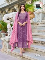 Boutique indienne Designer Rayon Kurti Dupatta Ensemble Ethnique Fantaisie Travail pour Femmes Fête Dernier Exclusif Indien & Pakistanais Vêtements