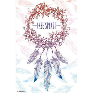 Atrapasueños Free Spirit, Decoración Bohemia para Pared, Arte de Plumas Hecho a Mano para Decoración del Hogar, Adorno Navideño - Product Image 1