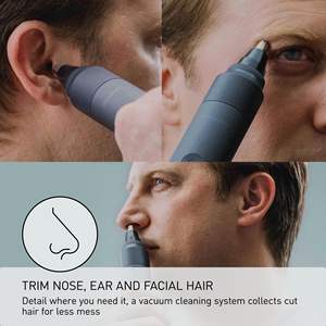 Kit de Recorte de Precisión con Cuchilla de Cerámica, Dial de Ajuste, Uso en Seco/Húmedo, Fácil de Limpiar, Accesorios para Recortar Nariz y Barba - Product Image 3