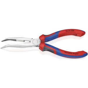 For KNIPEX 200 mm Chrome-Plated Flat-Nose <b>Pliers</b> with 40 Angled Multi-Component Grips - Product Image 1