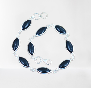 925 Sterling Silver Gemstone <b>Black</b> <b>Onyx</b> Spinner <b>Bracelet</b> Solid Handmade Fine Silver <b>Bracelet</b> Jewelry Sterling Silver Jewelry - Product Image 1