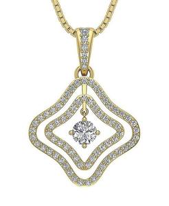 Collar de Oro Amarillo de 14K con Diamante Cultivado en Laboratorio de 0.80CT, Corte Brillante, Certificado IGI, Claridad VS1, 2.60g, Engaste de Puntas, Color DEF, para Mujer - Product Image 1