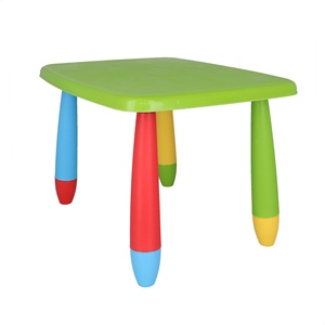 Juego de mesa y silla rectangulares verdes para niños, plástico resistente y fuerte, mesa de 73x58x48 cm y silla de 38x35x67 cm, muebles para niños - Product Image 6