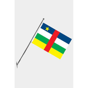 Ensemble de mât de drapeau télescopique mural en aluminium pour la République centrafricaine avec techniques d'impression numérique - Product Image 1