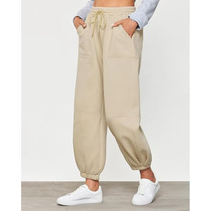 2025 nouvelles femmes taille haute polaire pantalons de survêtement pliable chaud salon pantalon Baggy Joggers avec poches - Product Image 5