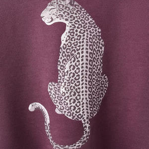 Oversize Plain Cotton Knitted Sweatshirts With <b>Back</b> Cheetah Printed Design Cotton Fleece Pullover <b>Kids</b> Clothing Sweatshirt - Product Image 6