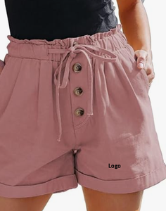 2024 Shorts d'été pour femmes décontracté cordon de serrage confortable avec taille élastique et poches taille moyenne coupe régulière pour la plage légère - Product Image 4