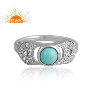 แหวนพลอยบุษราคัมสีเงินแพลเลเดียมชุบ925ดีไซน์ใหม่มีสไตล์ - Product Image 3